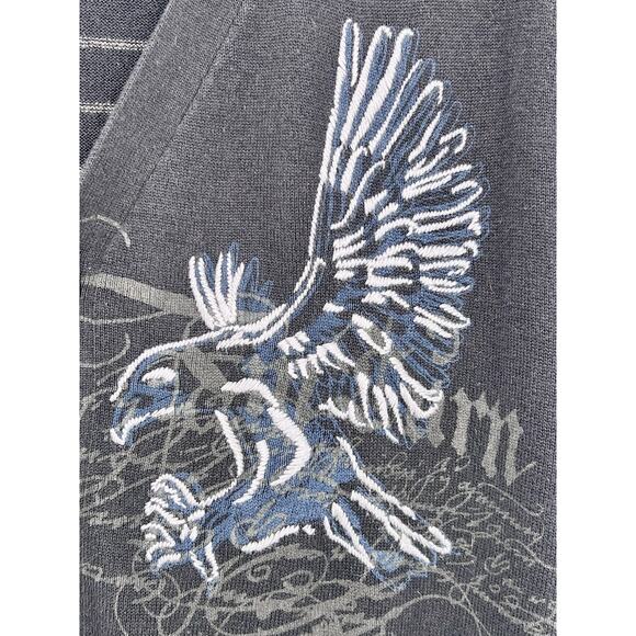 Y2K CALVIN KLEIN V-Neck Sweater Vest Adult XL Eagle Skull Graphic Print Grandpa - Picture 4 of 13